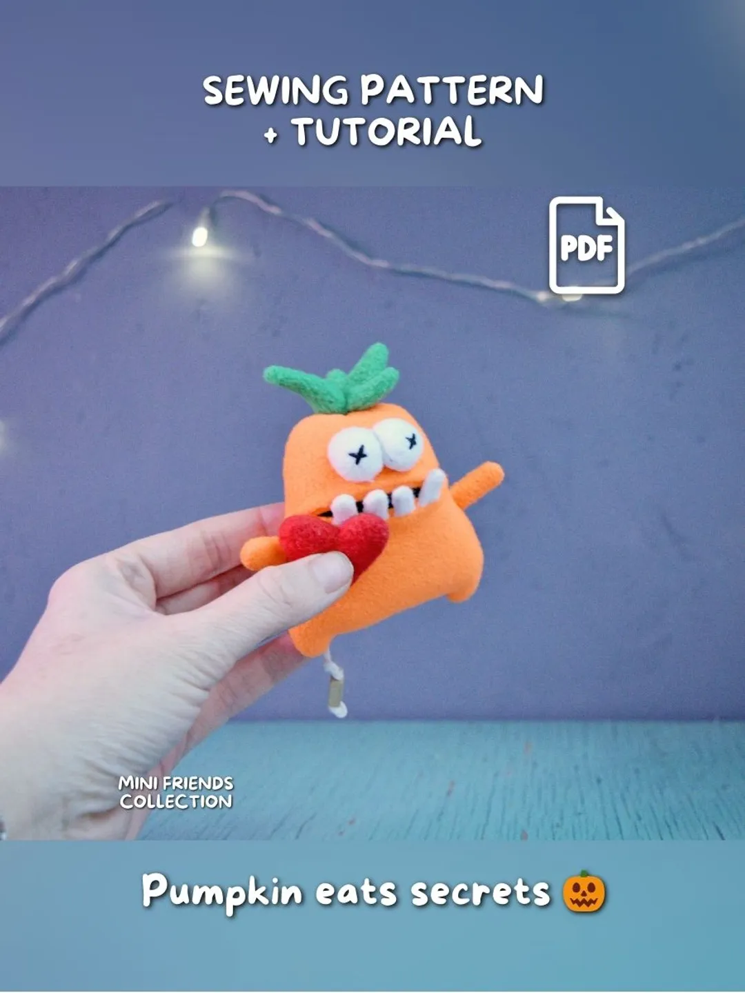 Tutorial Terry Plusg Mini Monster Sewing Pattern PDF, Tiny Plush with Secret Mouth Pocket ...