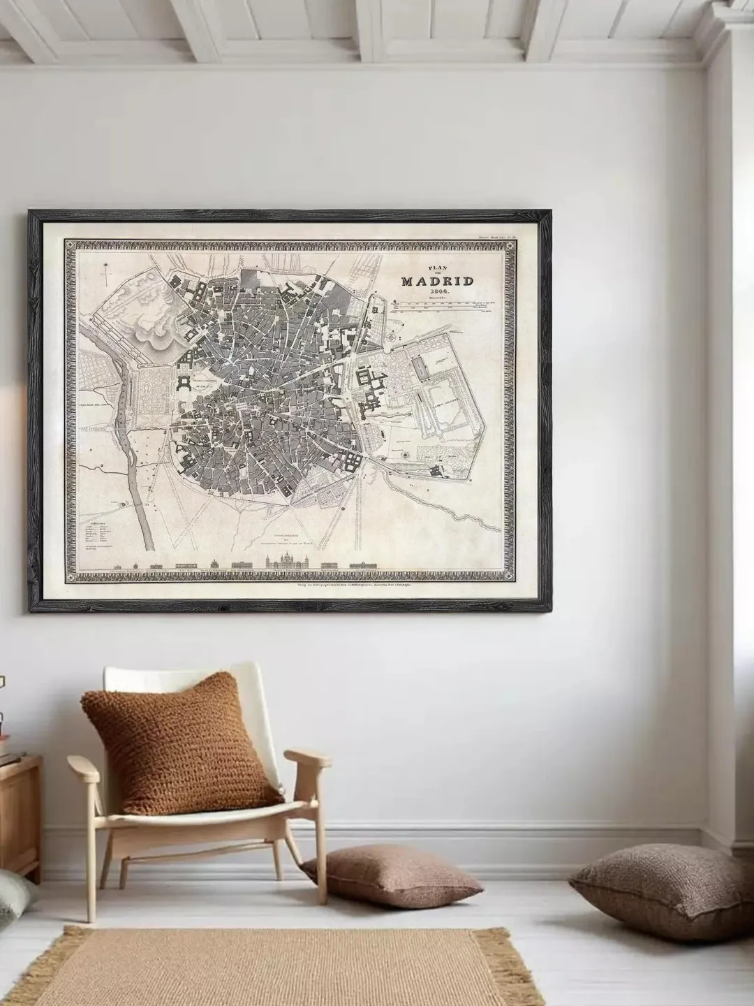 Vintage Madrid Map Print | 1844 Spain, Espana Wall Art