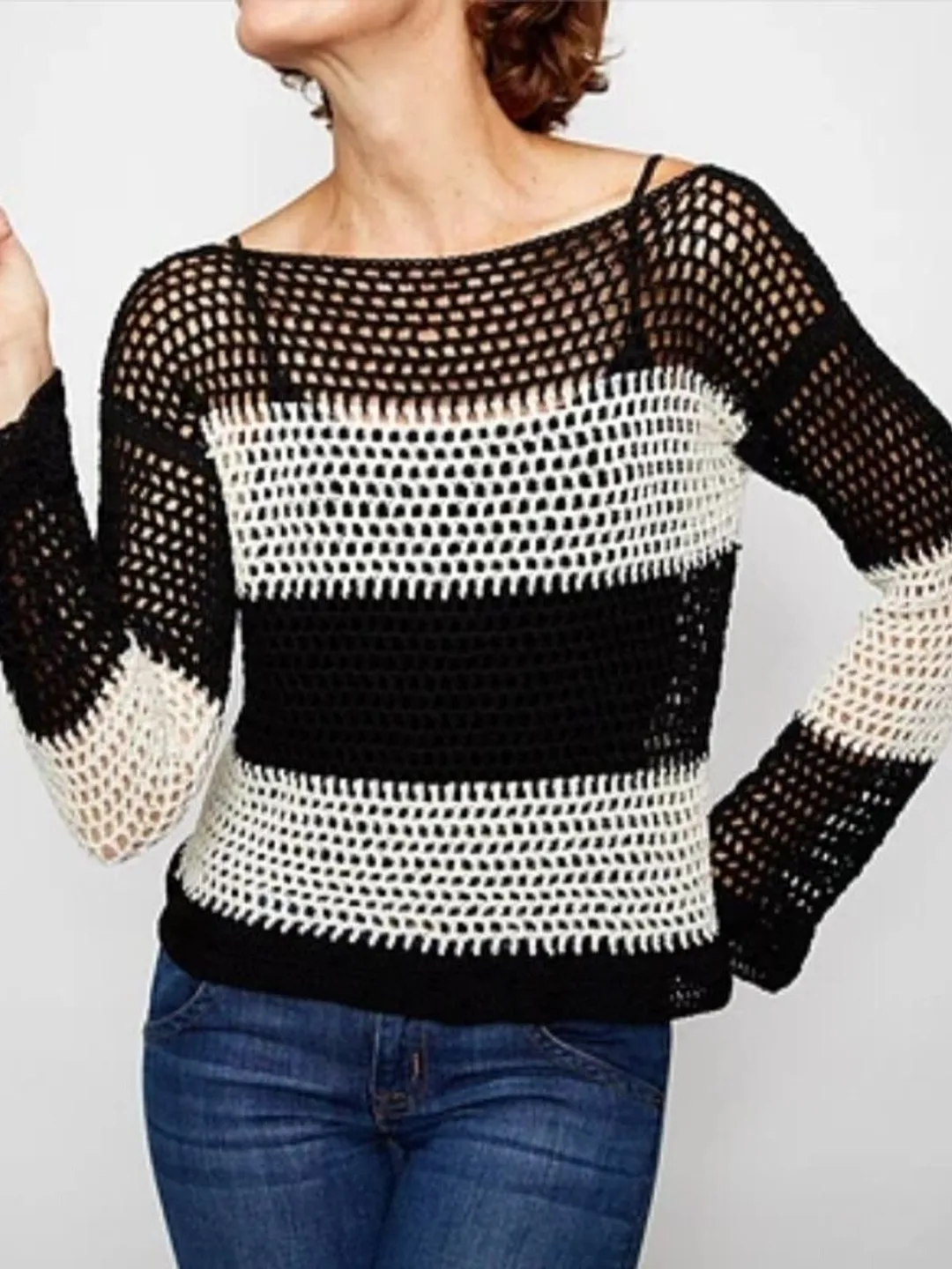 Crochet pattern mesh sweater, Crop Sweater, Mesh  Pattern, Crochet Pattern Crop Top , Crochet Mesh top PDF