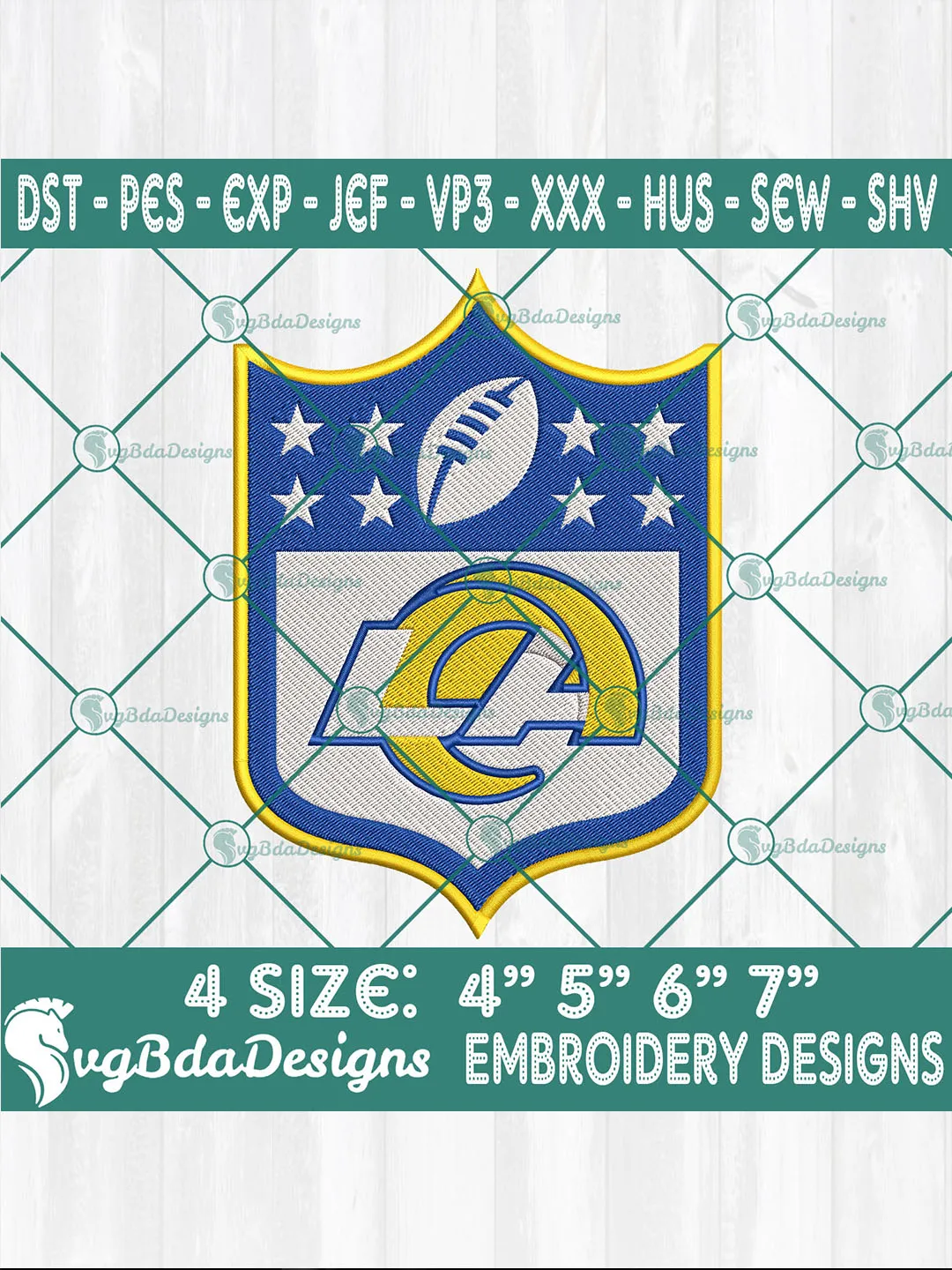 Los Angeles Rams Logo NFL Embroidery Designs – Perfect for True Football Fans