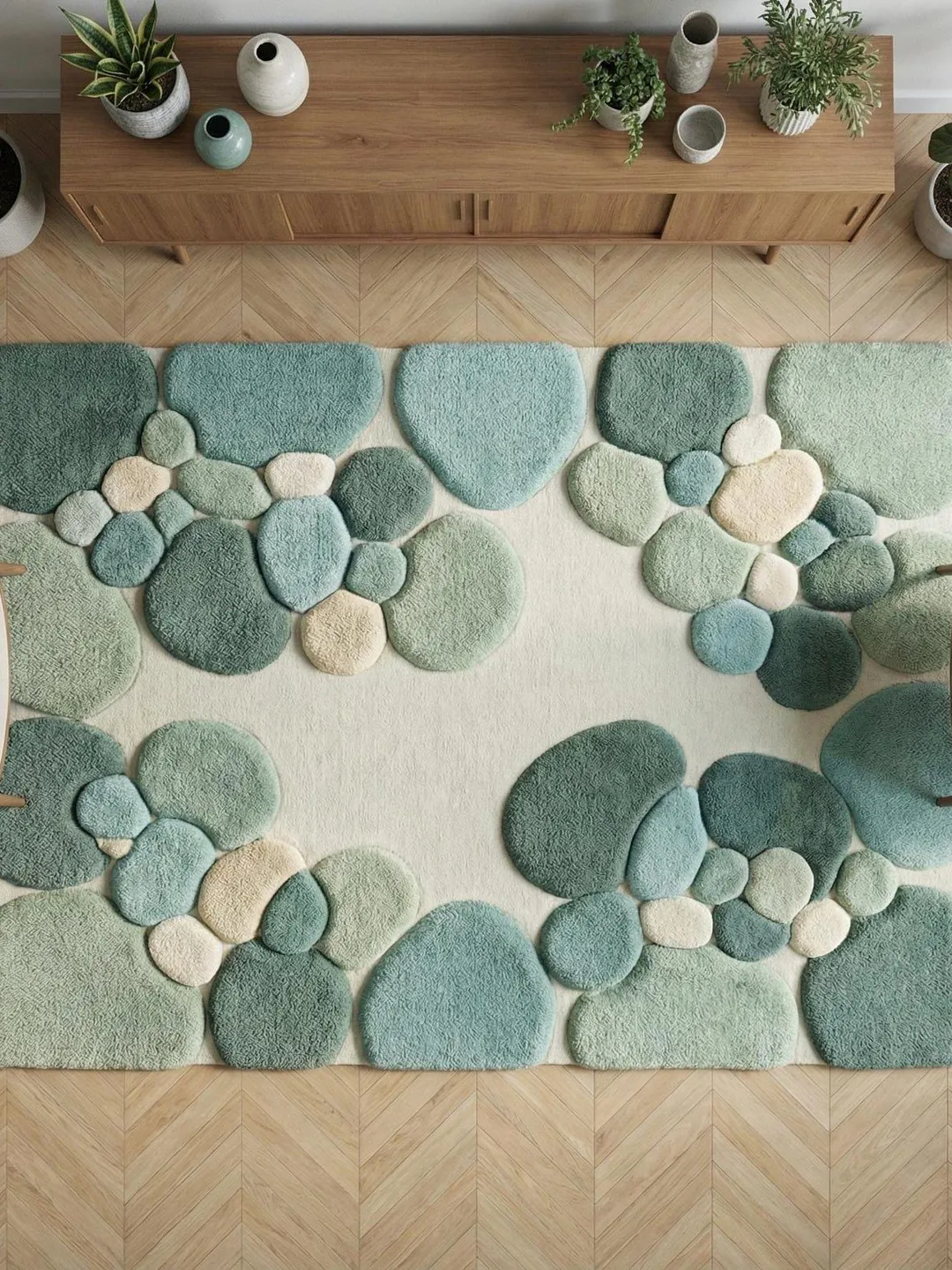 Hand Tufted Sage Green Floral Rug | Modern Botanical Wool Area Rug ...