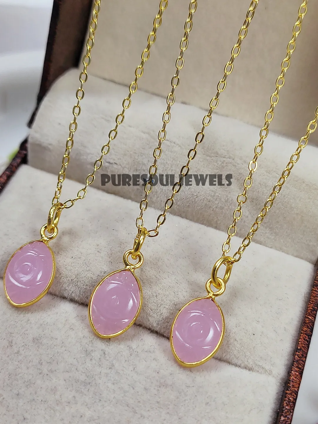 Natural Pink Chalcedony Evil Eye Silver Necklace, Kabbalah Necklace, Protection Necklace, Bridesmaid Jewelry, Christmas Gift, Gift For Her