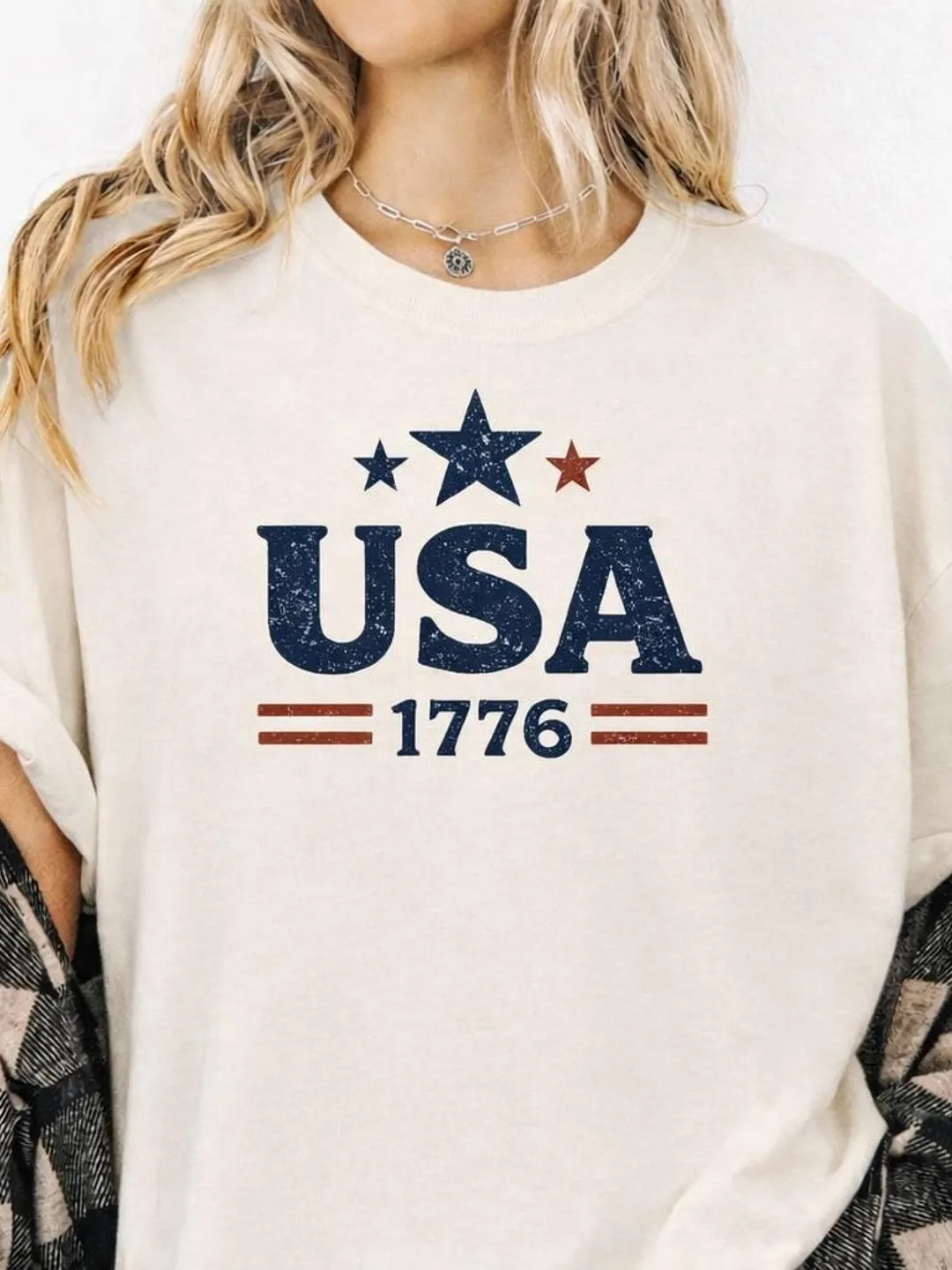 USA 1776 T-shirt | Patriotic Stars Flag Graphic