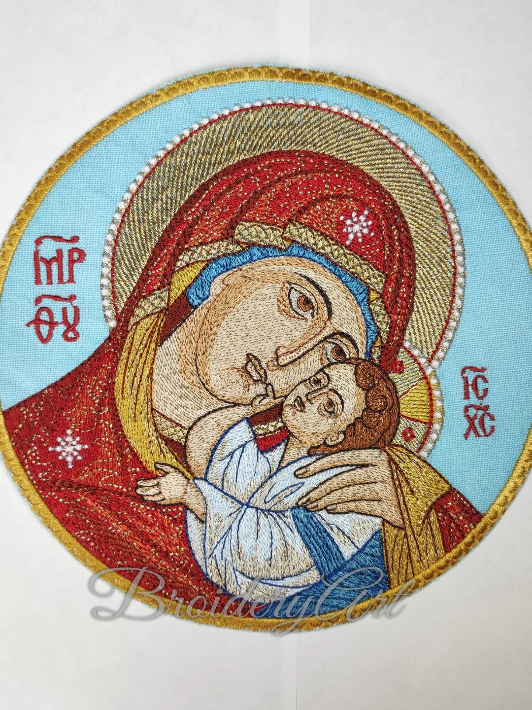Mother of God Eleusa Our lady of Tenderness machine embroidery design