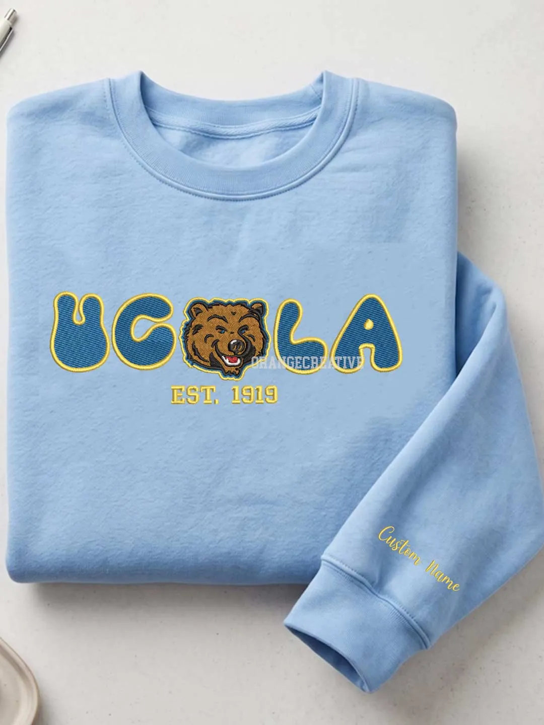 UCLA Bruin Est Embroidered Sweatshirt, Sport Embroidered Crewneck, Football Embroidered Shirt, College Sweatshirt, Crewneck Gift