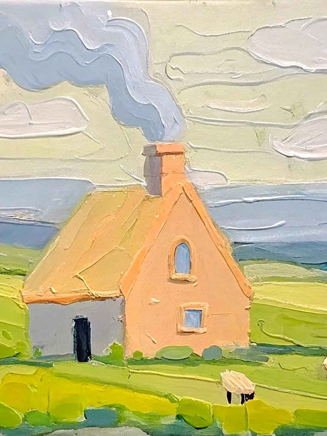 Ireland Painting Irish Farm Original Art Sheeps Painting Kinsale Landscape Impasto Oil Painting Farm Small Artwork Gift by ArtProkopaloSv