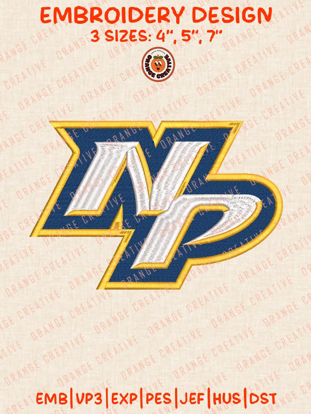Nashville Predators Alternate Logos Embroidery Designs, NHL Hockey Team Logo Embroidery Files, Machine Embroidery Design File, 4 Sizes, Custom Size, Digital Download