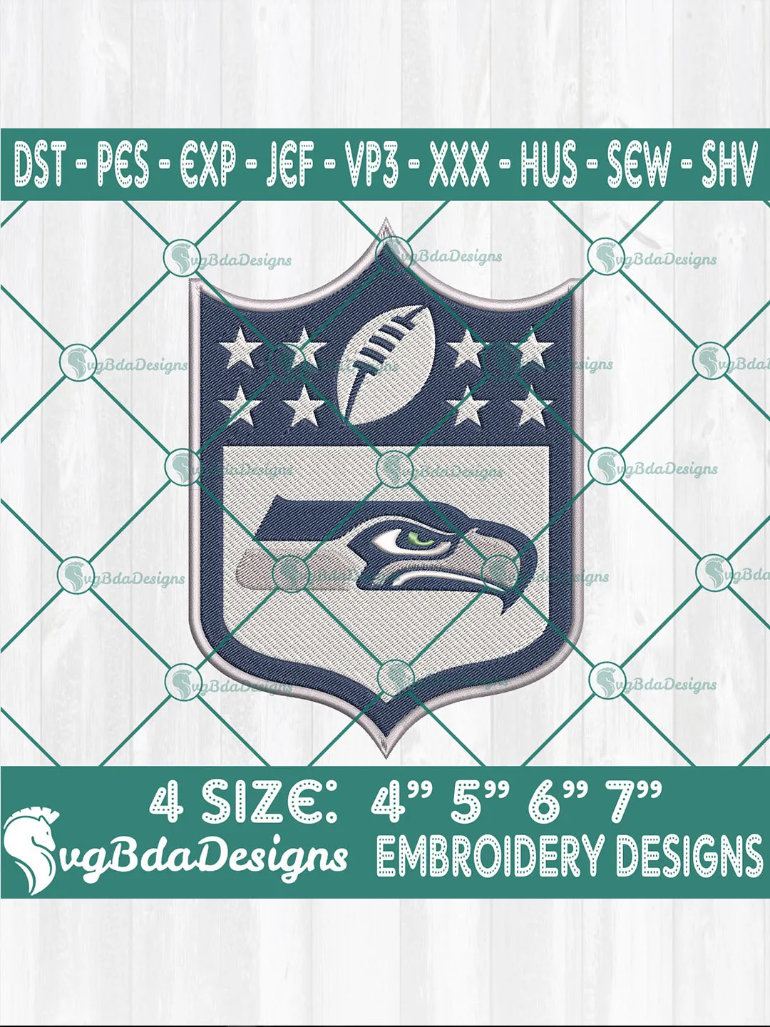 Seattle Seahawks Logo NFL Embroidery Designs | Football Embroidery ...
