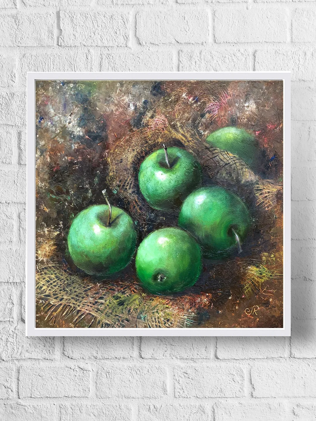 Apples Oil Painting Original Fruits Oil Painting Still life