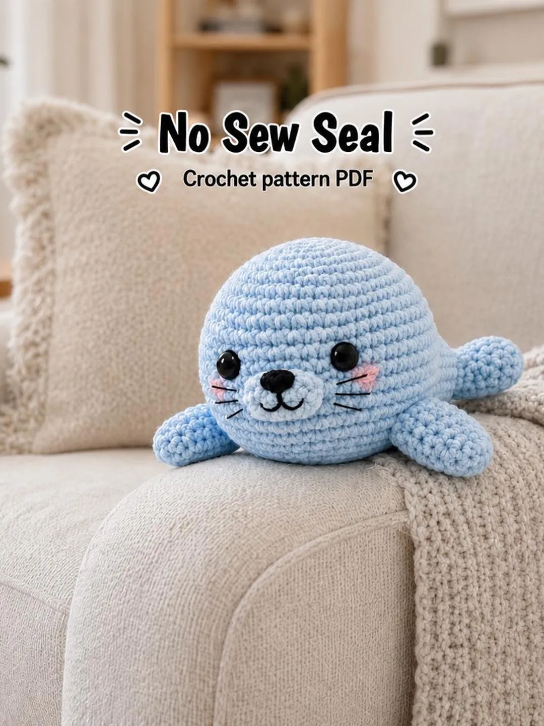 No Sew Baby Seal Crochet Pattern | Plush Amigurumi Tutorial (PDF
