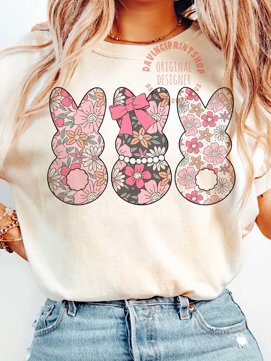 Floral Easter Bunny png, Easter Bunny png, Easter png, Retro Easter png, Happy Easter png, Bunny png, Spring, digital download