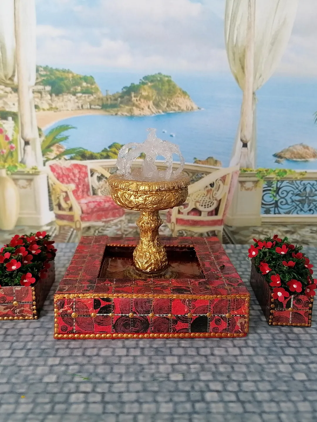 Miniature fountain. Fountain for the collection of dolls.