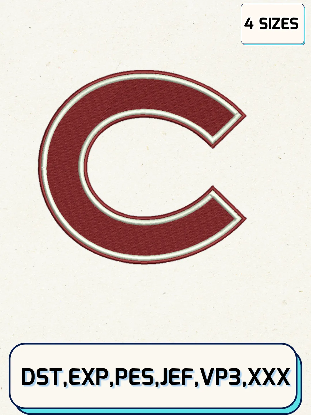 Colgate Raiders Embroidery Design Files, NCAA Logos Embroidery Designs, Machine Embroidery Files, 4 Sizes