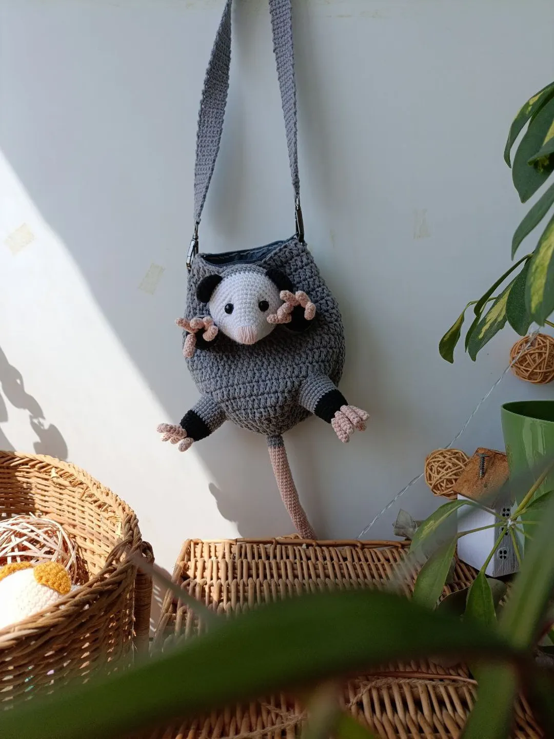 Adorable opossum bag perfect gift for lovers of original things