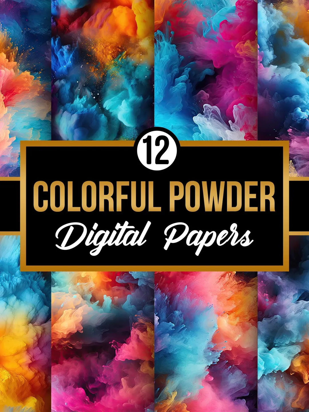Colorful Powder Digital Paper, Seamless Powder Explosion Pattern ...