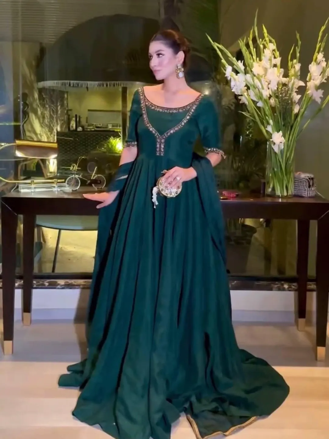 Emerald Green Taffeta Maxi Dress for Women, Backless Wrap Gown, Sleeveless  Evening Party Dress, Wedding Guest Outfit