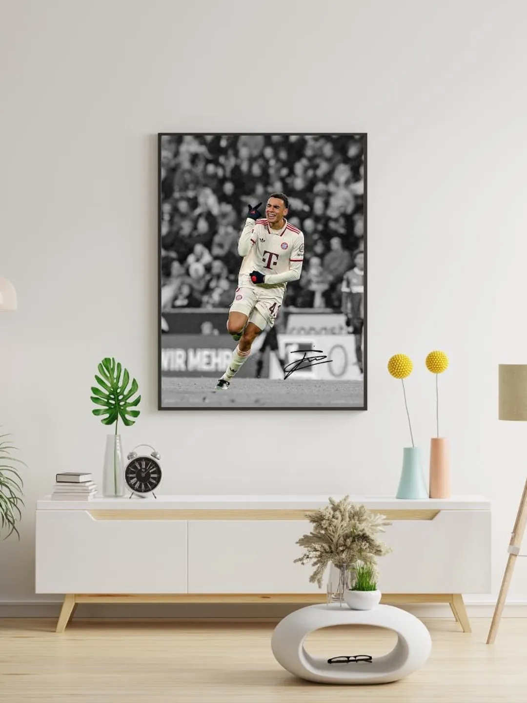Jamal Musiala Poster Wall Art Bayern Munich Star Print Football
