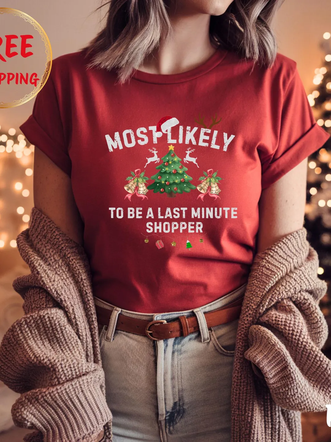 Funny Christmas Shirt with Custom Text – Personalized Holiday Graphic Tee
