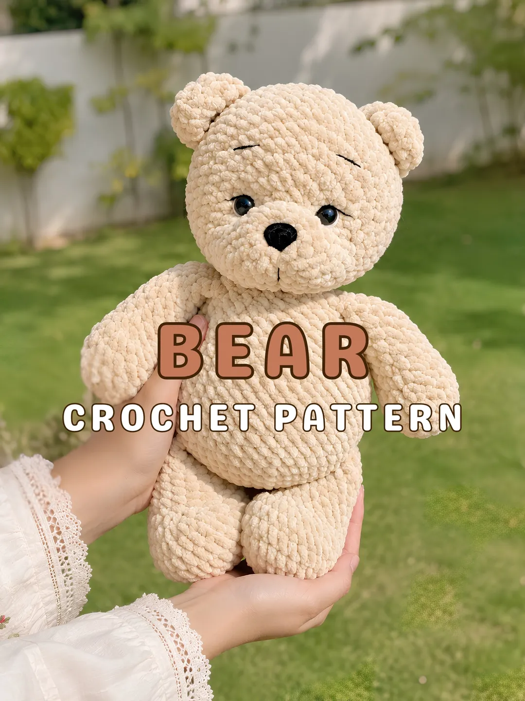 Cute Teddy Bear Crochet Pattern PDF | Amigurumi Bear Guide Tutorial| Beginner Crochet Pattern| Velvet Yarn Animal Pattern, Digital Download