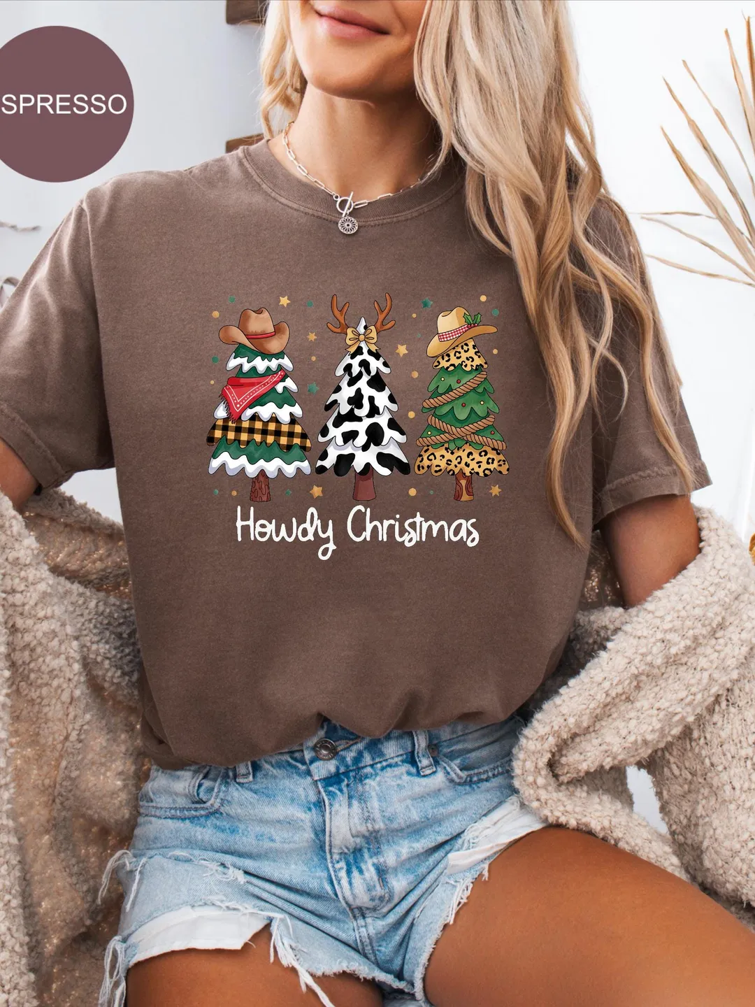 Comfort Colors Cowgirl Christmas T-Shirt: Western Holiday Tee