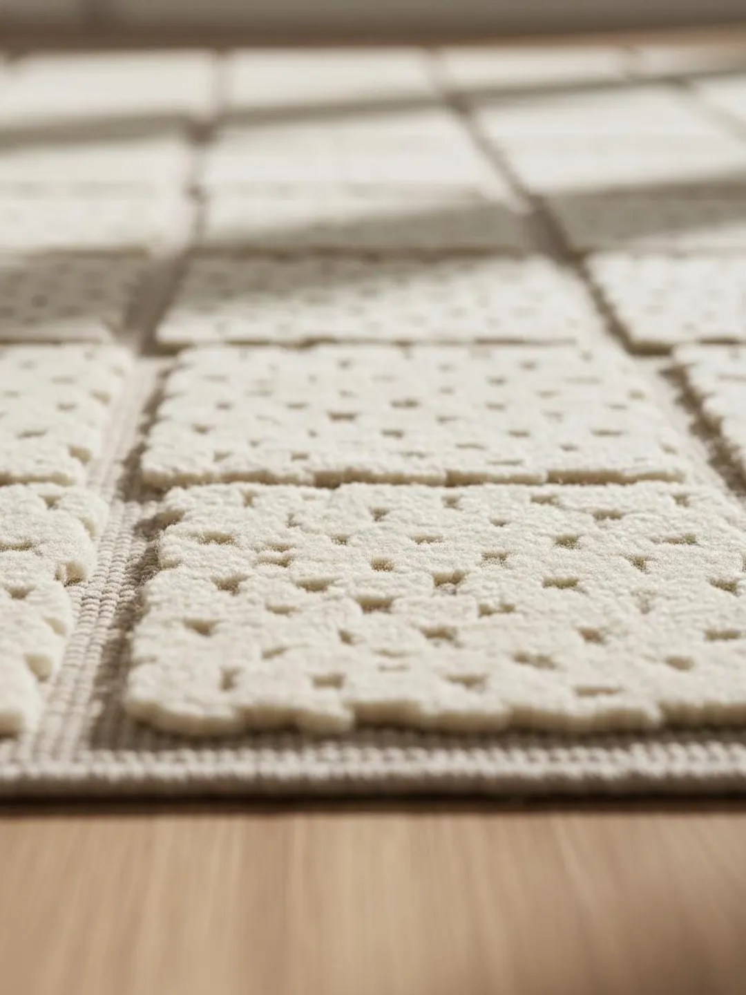 large 9x12 Hand Knotted Wool Area Rug: Ivory Grey Geometric Pebble ...