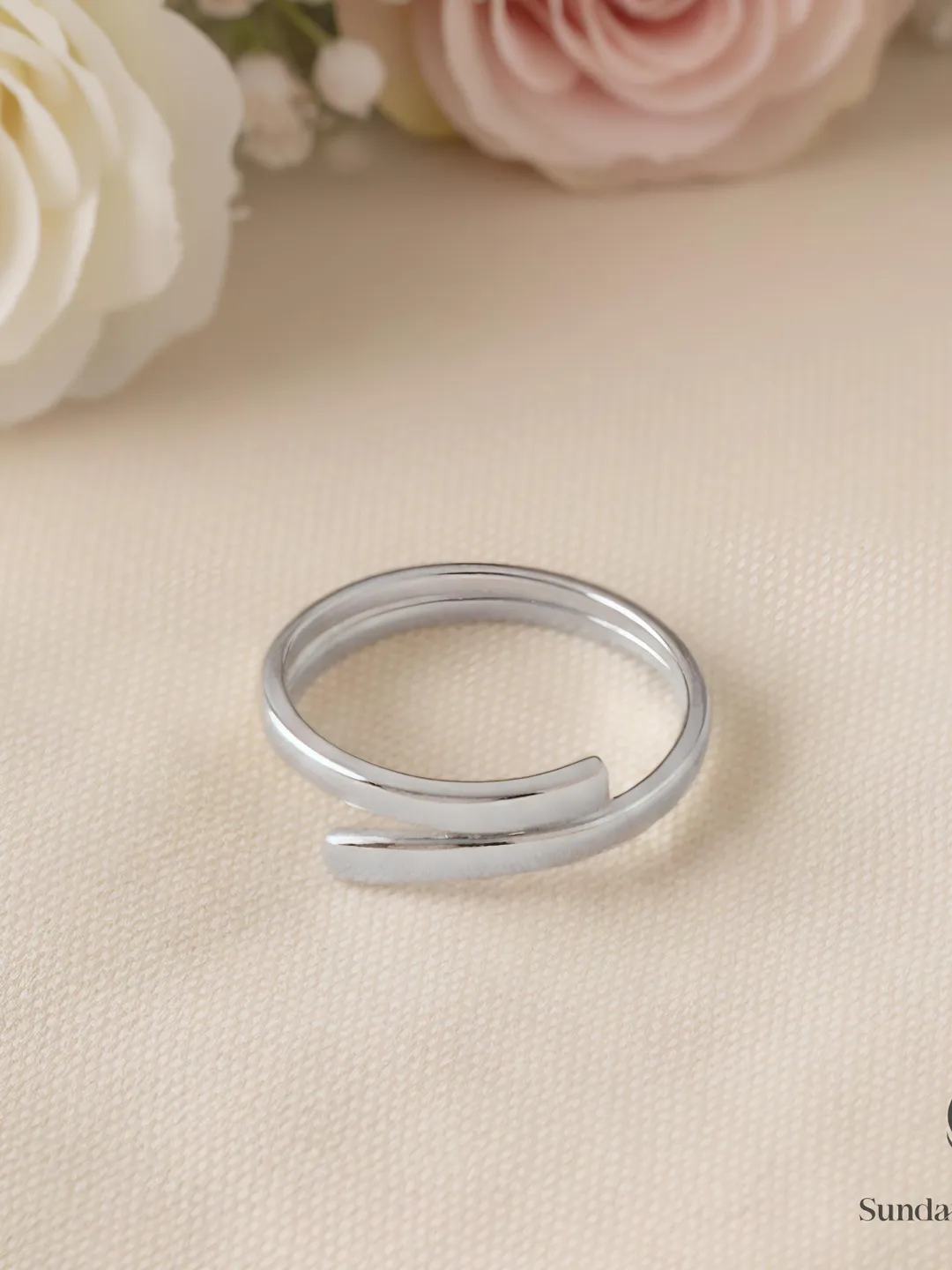 Adjustable 925 Sterling Silver Wrap Ring | Minimalist Open Band Thumb Ring