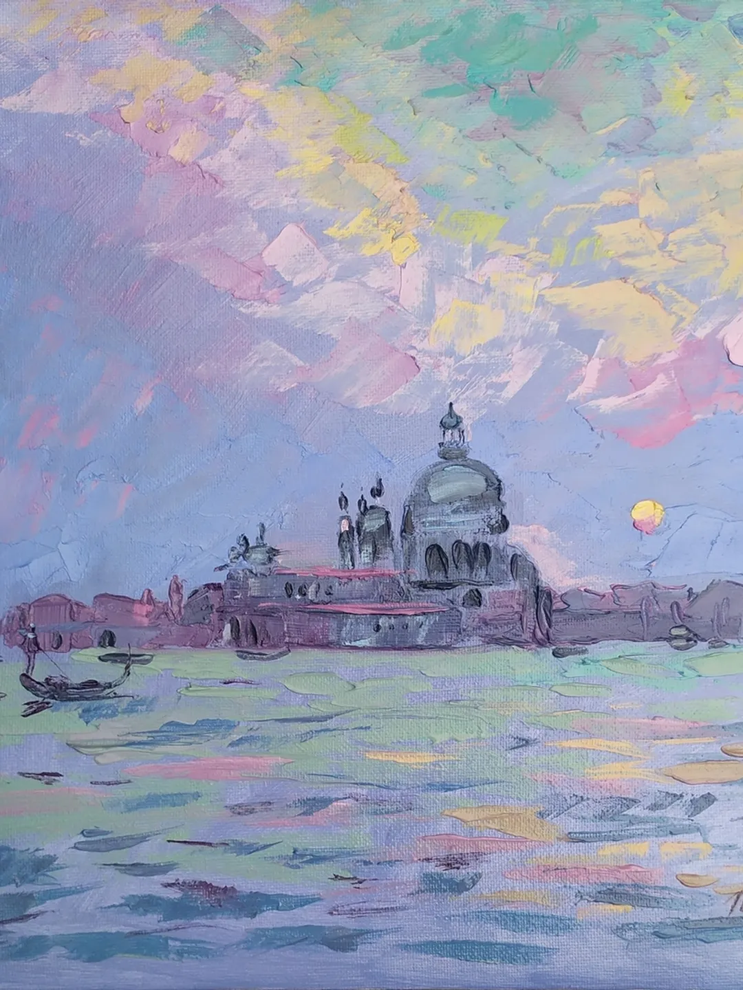 Venice painting Italian Original art Grand Canal wall art Italy artwork square art 12 by 12 inches by Natalia Plotnikova