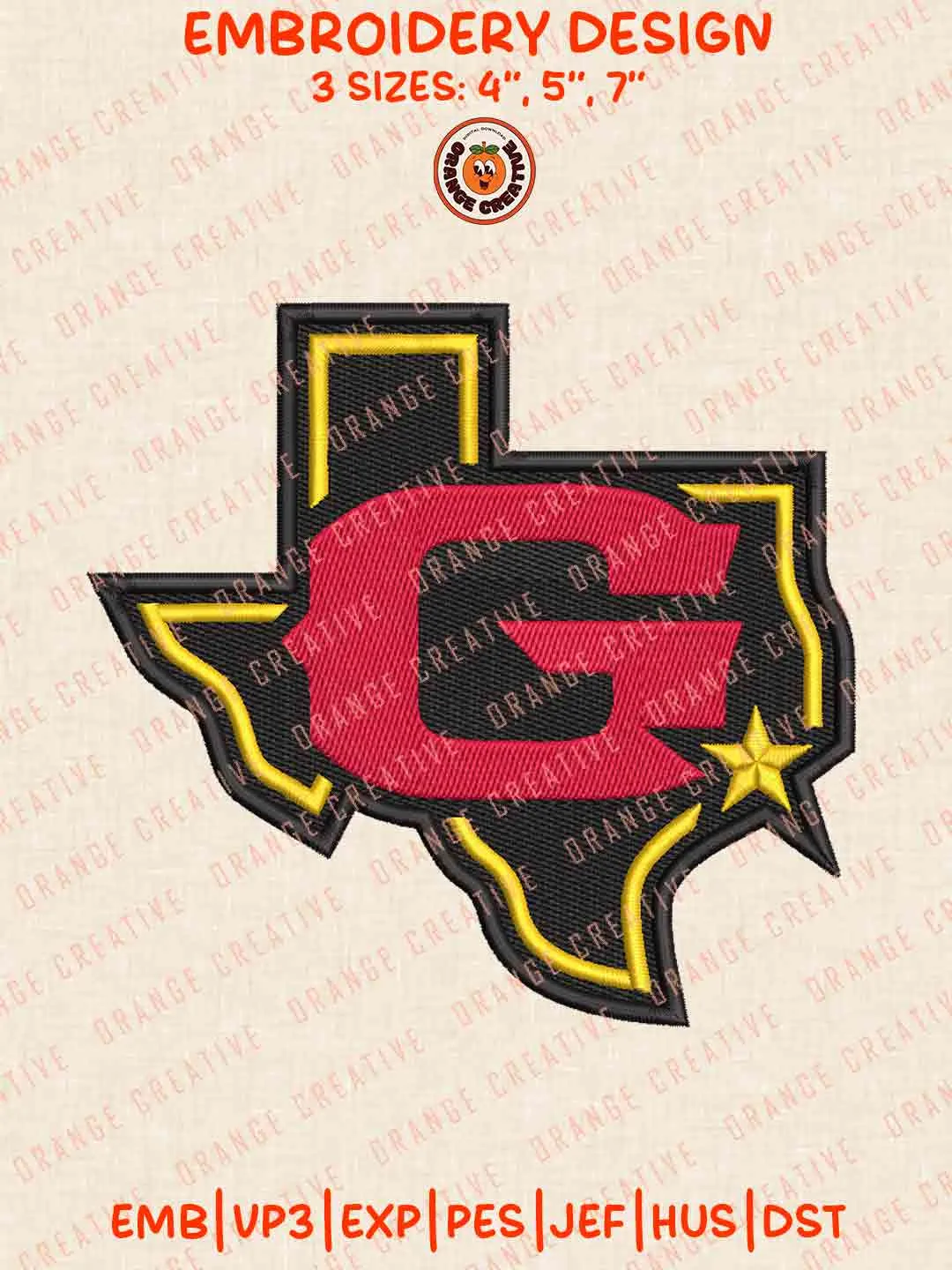 Houston Gambler Embroidery Files, Football League Embroidery Designs, Sport Machine Embroidery Files, 3 Sizes, Custom Sizes, Instant Download