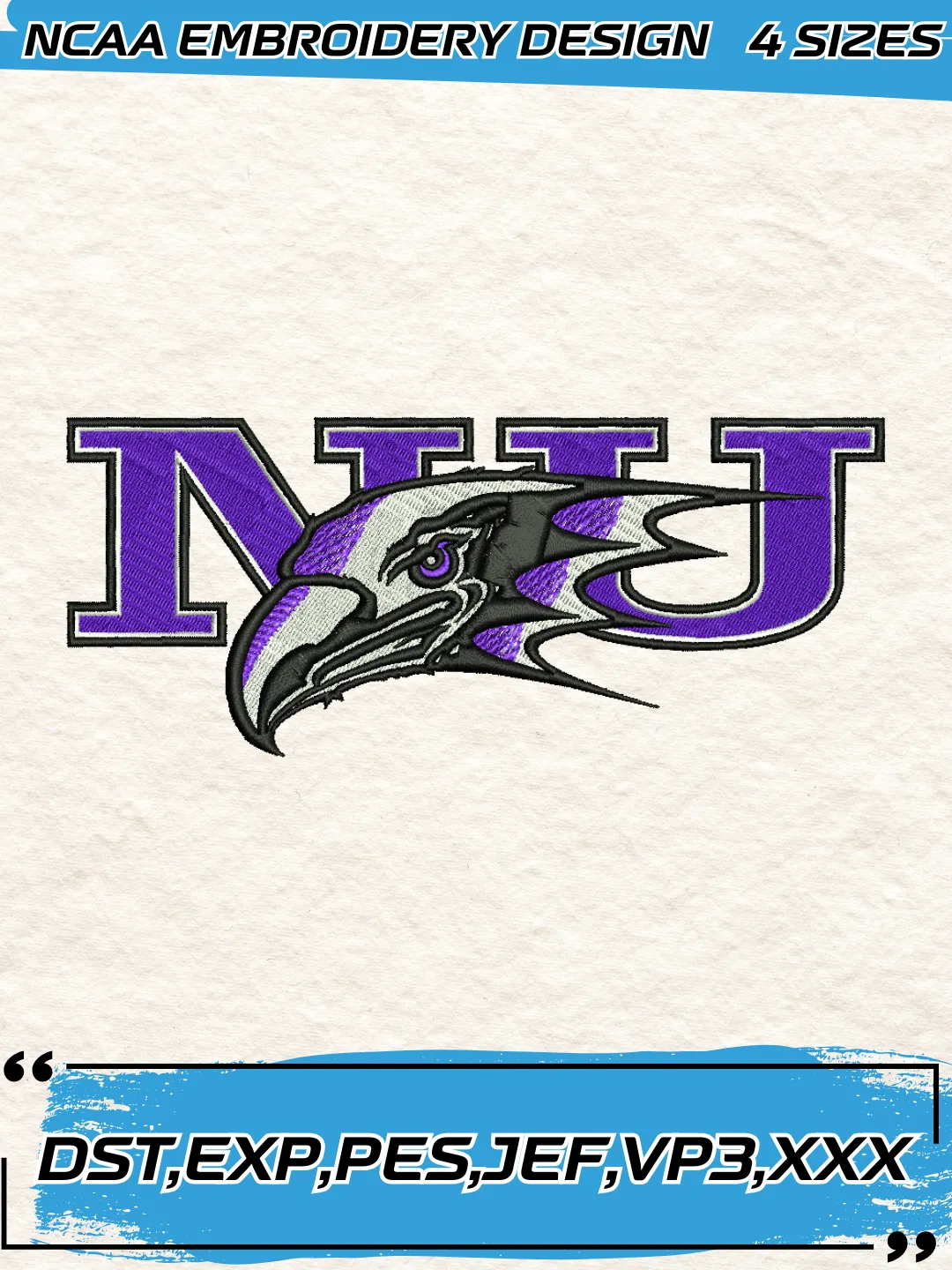Niagara Purple Eagles Logo Embroidery Design,NCAA Logo Embroidery Design,Machine Embroidery Design File,4 Sizes, Digital Download