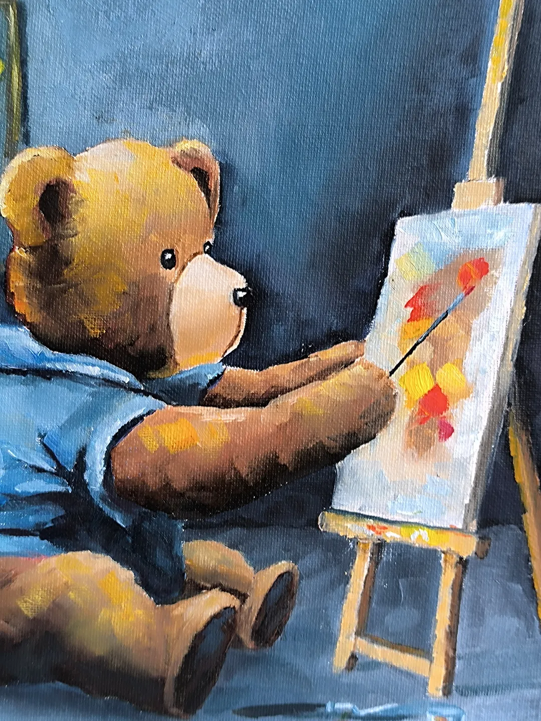 Bear artist oil painting, Bear painting, Kind painting
