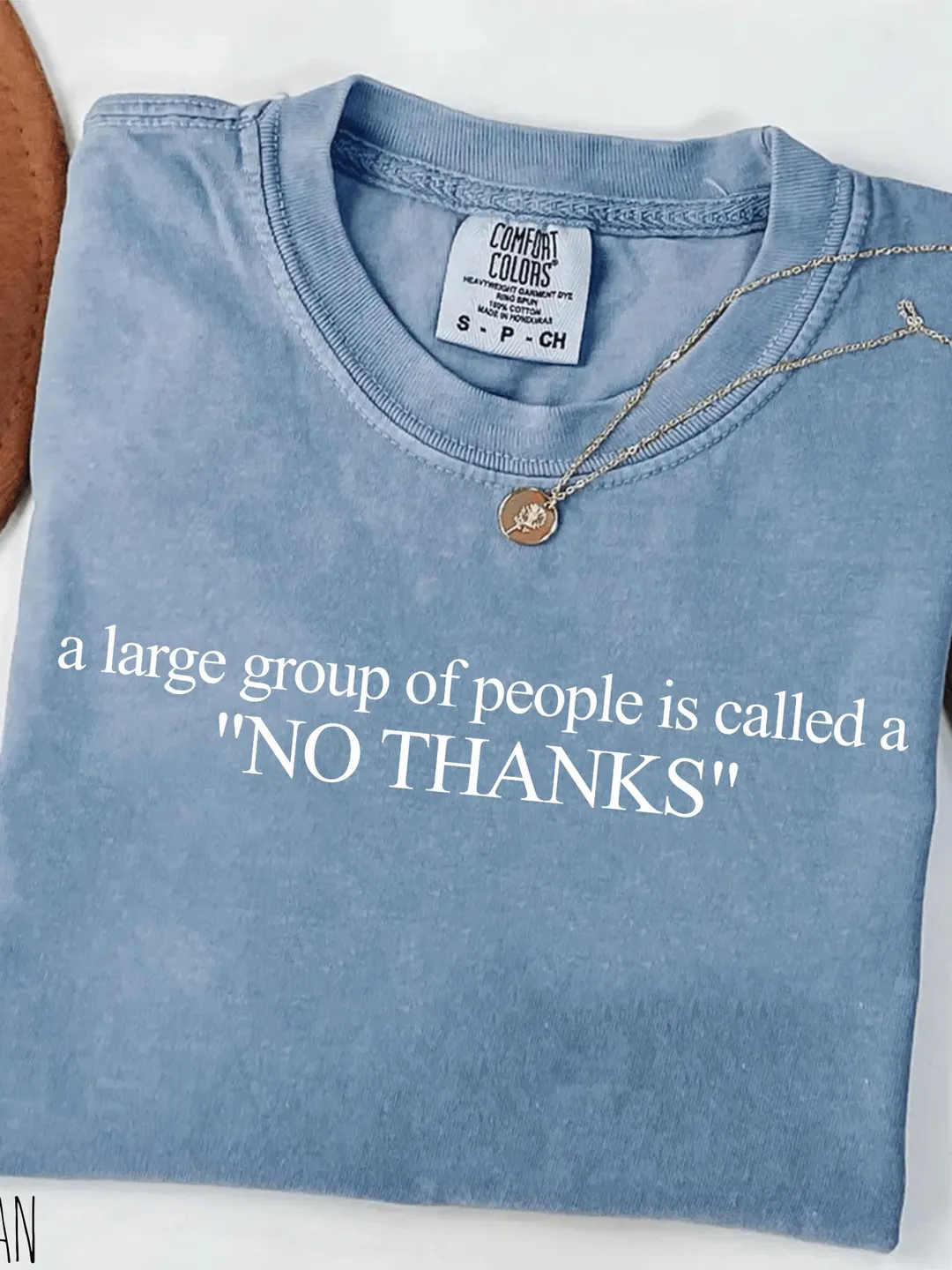 Comfort Colors® No Thanks T-shirt Funny Introvert Quote Tee Sarcastic Antisocial Gift for Her or Him