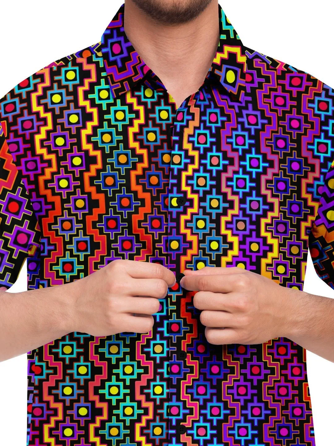 Custom Button Down Shirt in Hawaiian Style