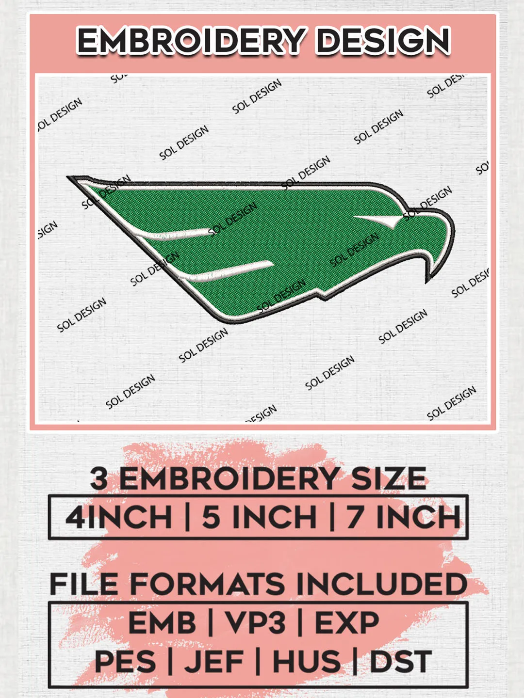 North Texas Mean Green Team College Football Team Logo Embroidery Design Files, NCAA North Texas Mean Green Team Embroidery, NCAA Game Day, Machine embroidery designs, Digital Download