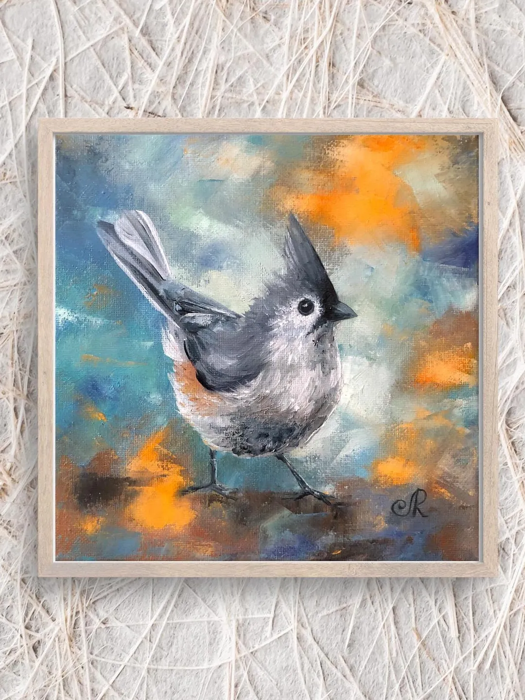 Bird Original Oil Painting Birds Wall Art Animal Painting