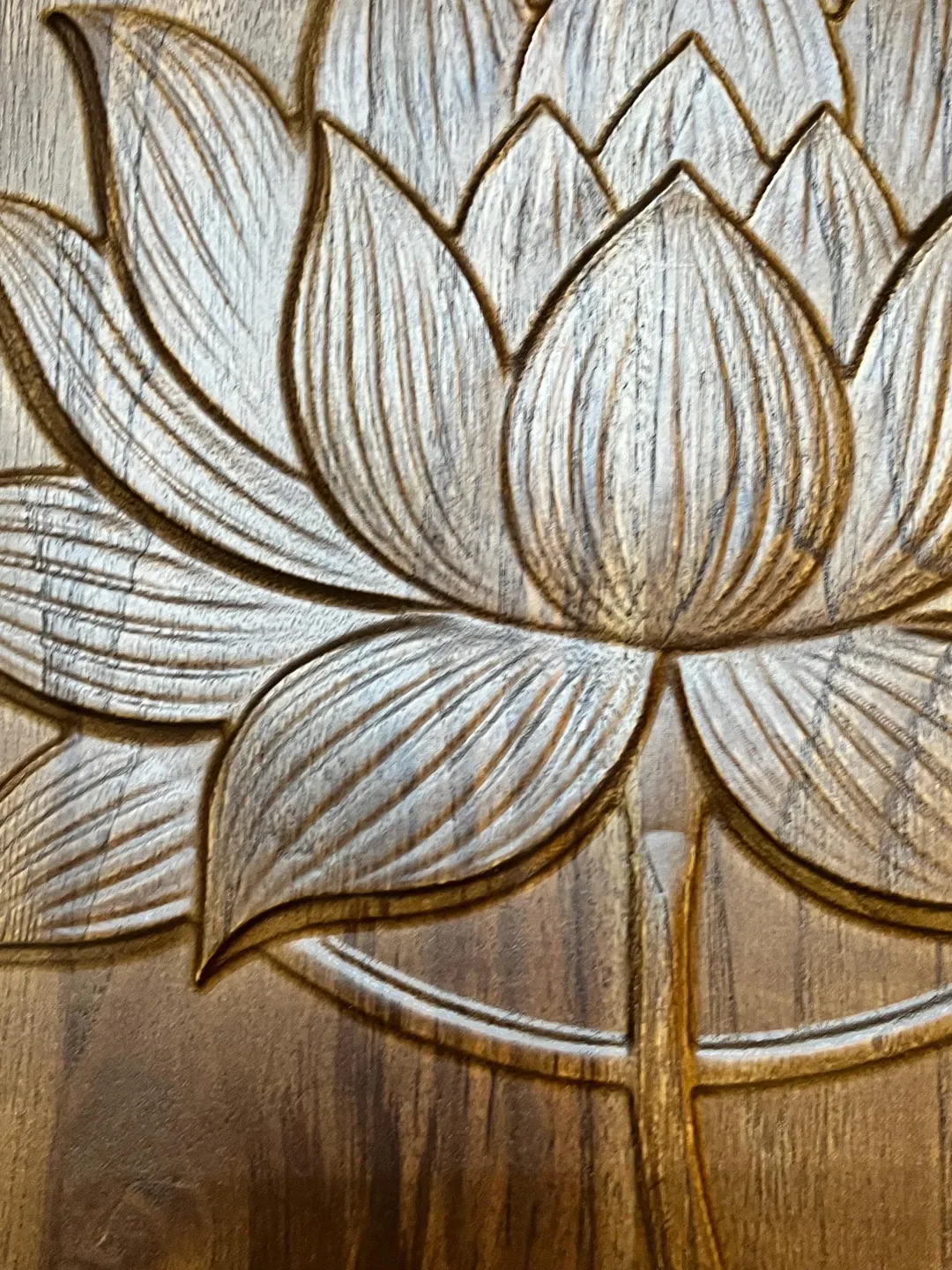 Hand-Carved Wooden Lotus Wall Art • Spiritual Mandala Decor