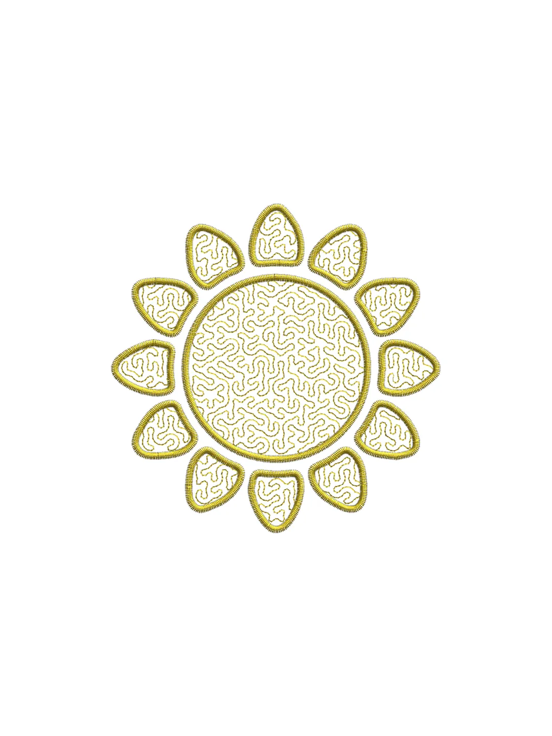 Sun stipple stitch embroidery design,Sun stippling stitch embroidery design,Fun embroidery design,INSTANT DOWNLOAD-101