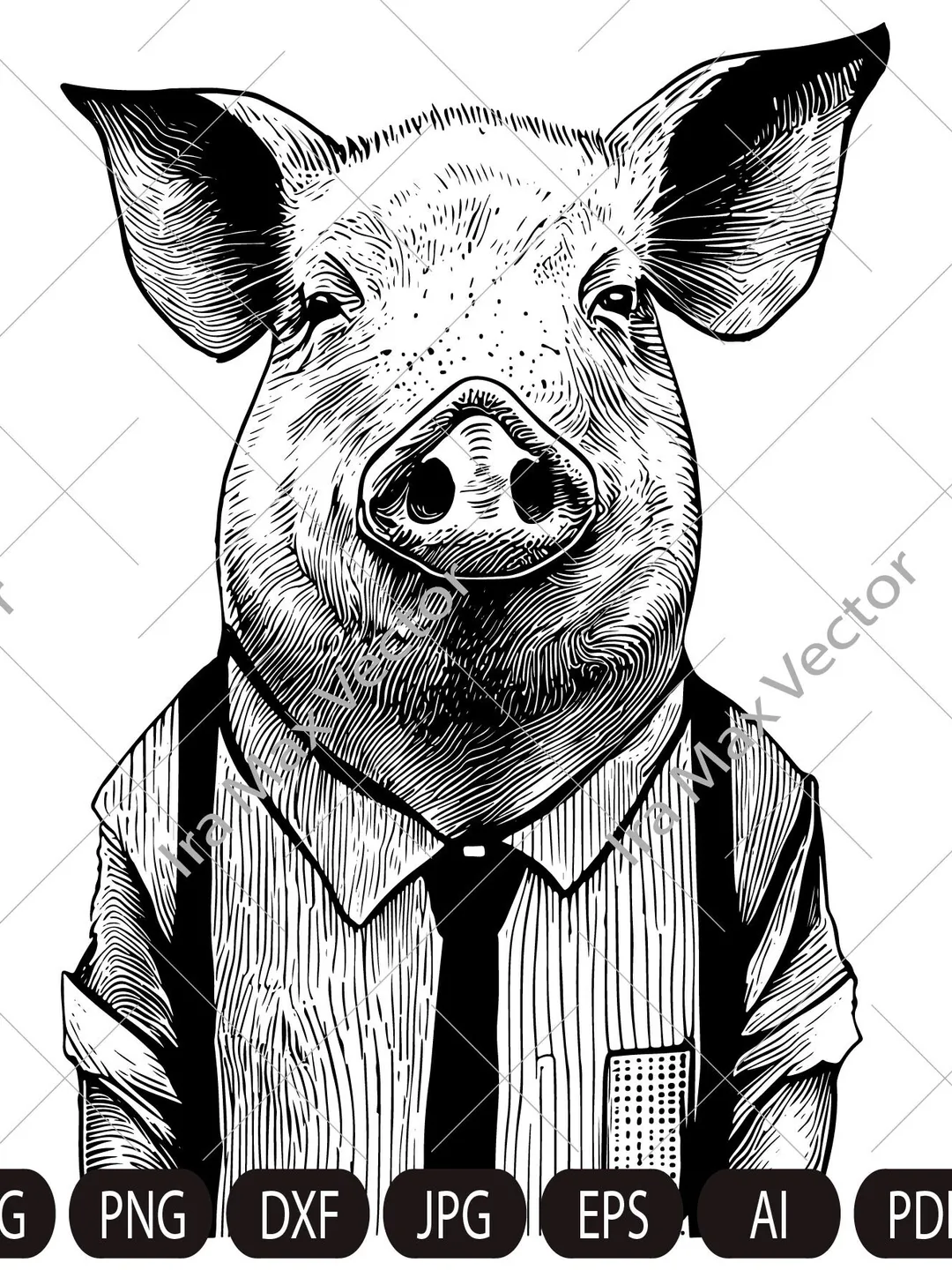 Pig Svg,Pig farmer,Pig in shirt,Pig man,Pig face, Pig head svg, Piglet Head, Pig t-shirt, Pig detailed portrait, Farm Animals Silhouette