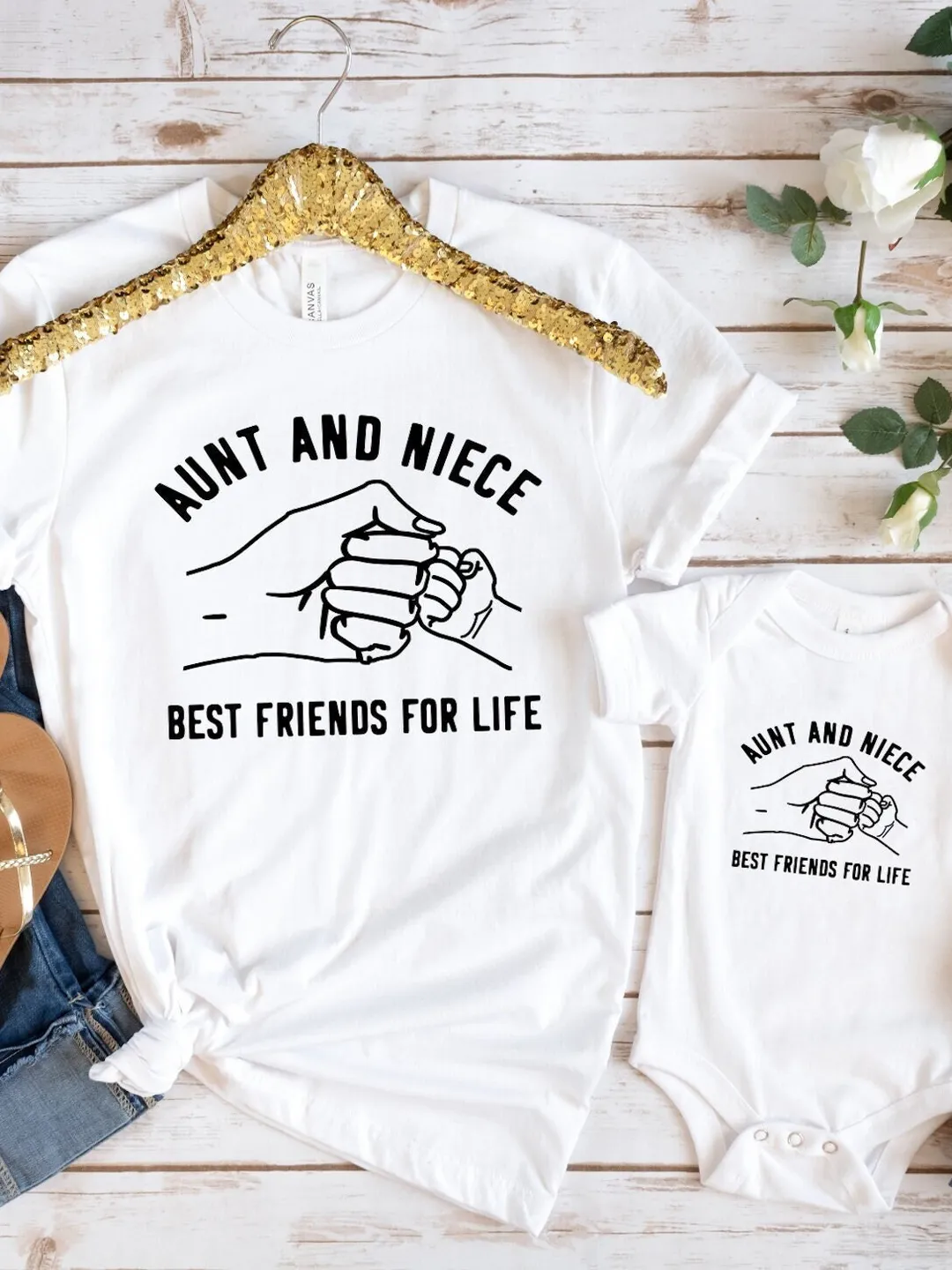 Auntie T-Shirt: Cute Matching Shirts - New Aunt and Niece