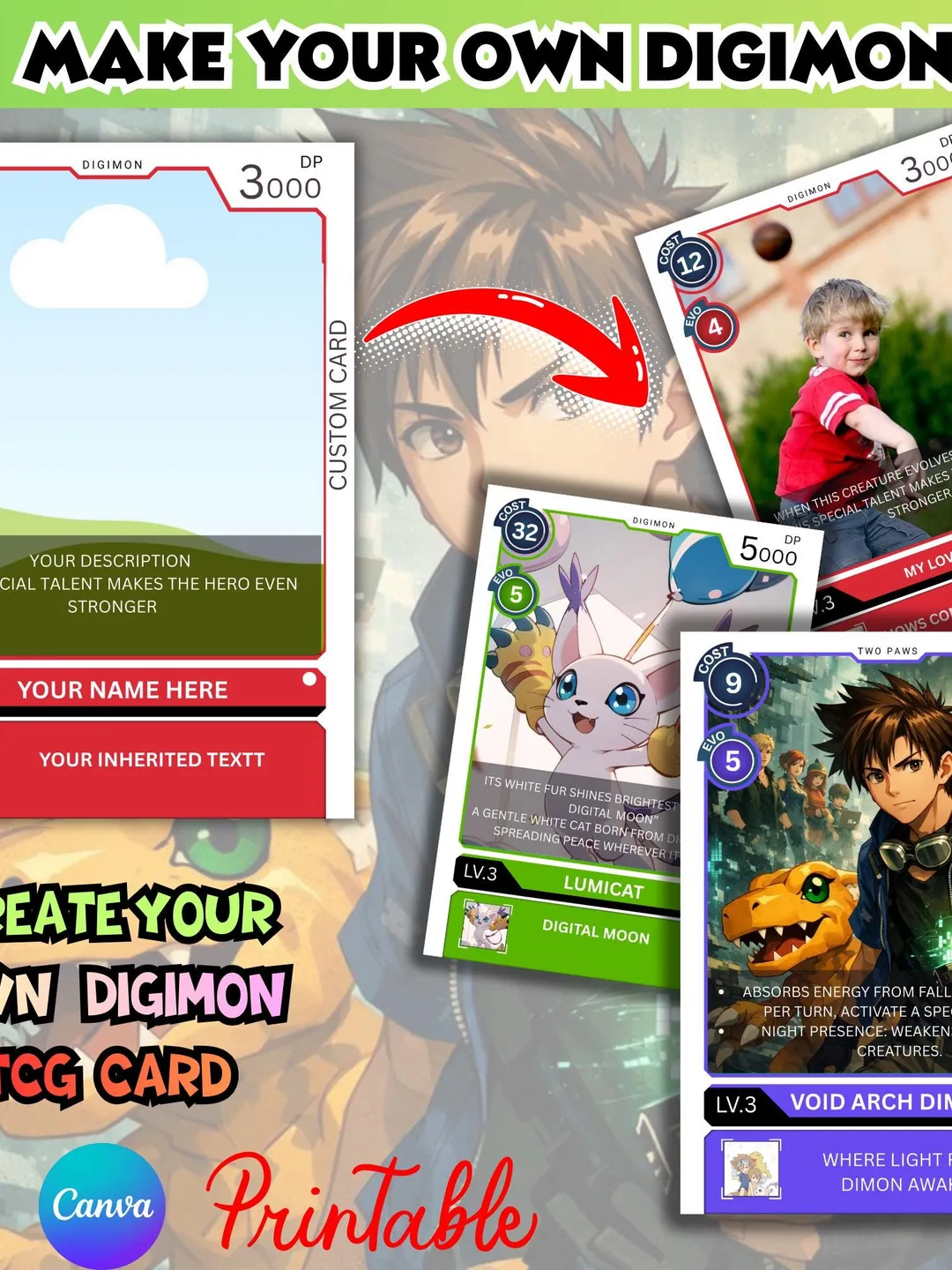 digimon card template Digimon Card Game- Blank Templates
