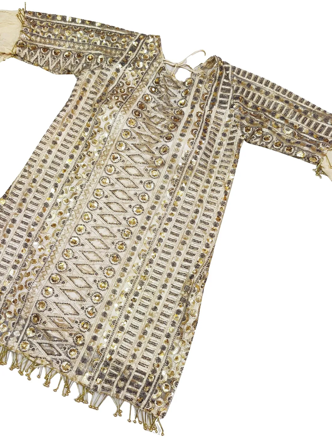 beaded indian dress Vintage Mesh beaded embroidered Indian dress