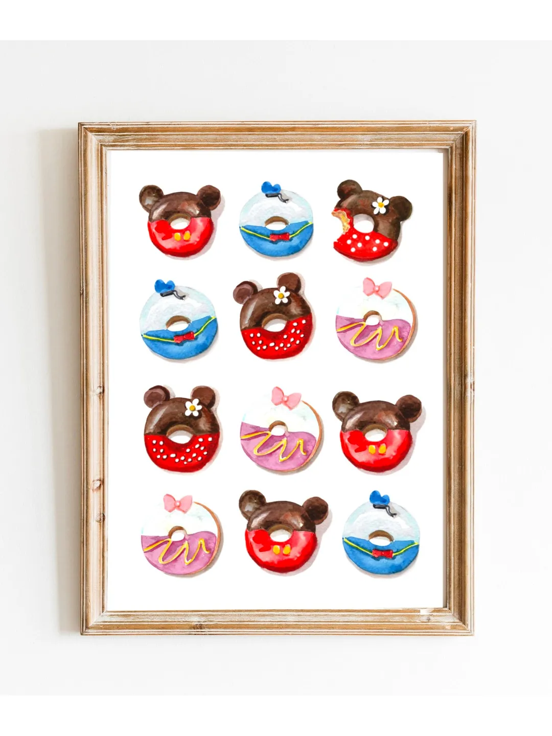 Donut Art Print, Watercolor Painting, Gift For Child,Children Room Print, Candy Sweet, Donut Shop,Cute Donut Wall Art, Children Room Print