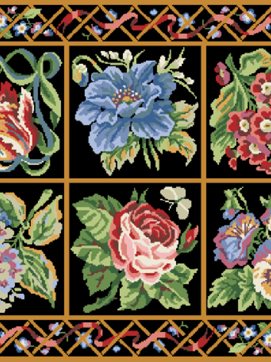 Tapestry Patterns.pdf Antique Cross Stitch Pattern Tapestry Counted Digital Download PDF