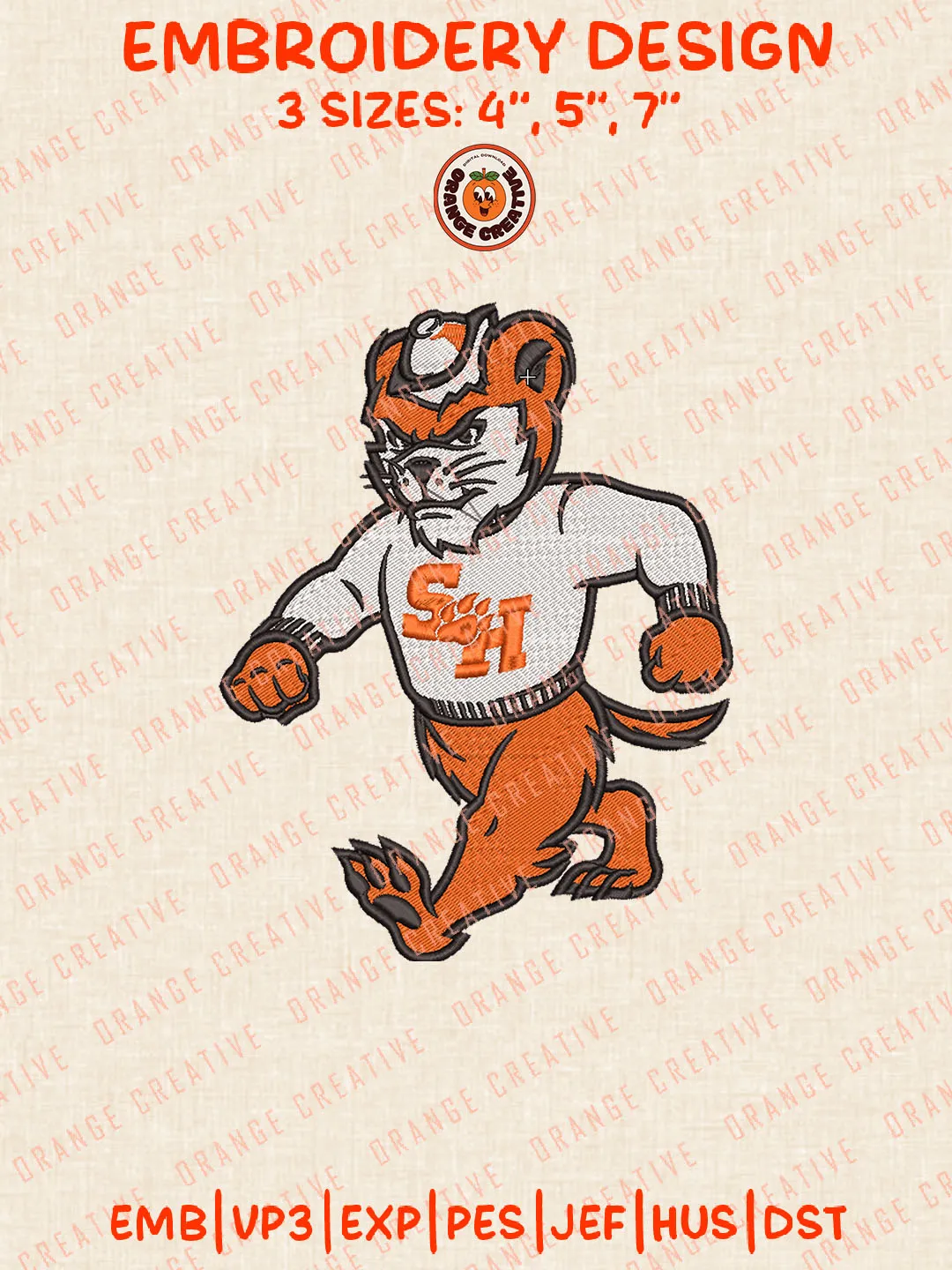 NCAA Sam Houston Bearkats Mascot Logo Embroidery Files, NCAA Sam Houston Bearkats Team Embroidery Designs, Football Team Machine Embroidery Files, NCAA Sam Houston Machine Embroidery, Digital Download