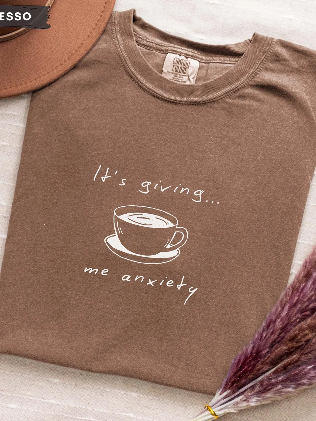It's Giving Me Anxiety, Overstimulated Shirt for Coffee Loving Moms/Women Sarcastic Humor T Shirt Funny Meme Gift For Her Comfort Colors Tee