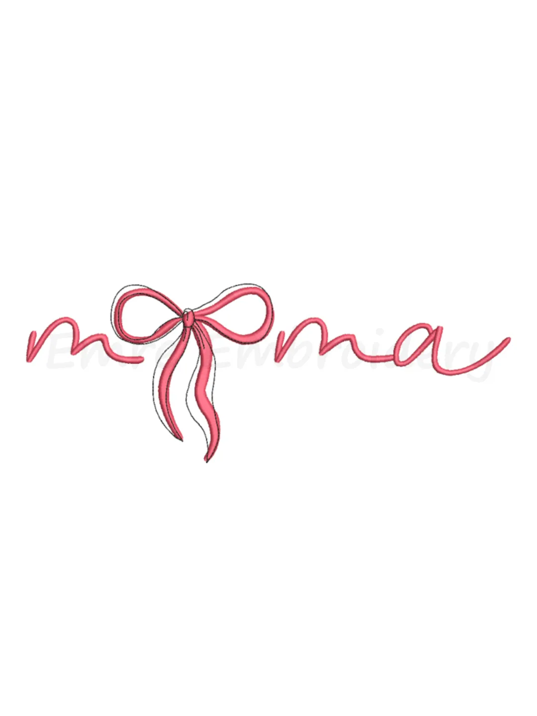 Coquette Bow Mama Embroidery Design, Machine Embroidery Design, 6 Sizes, Instant Download