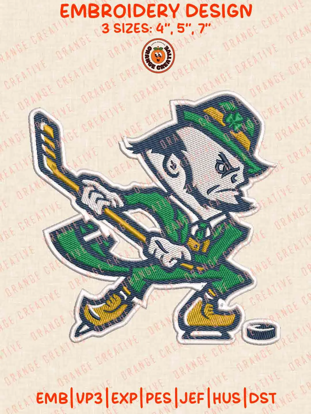 NCAA Notre Dame Fighting Irish Logo Embroidery Files, NCAA Team Embroidery Design, Machine Embroidery Design File, 4 Sizes, Custom Size, Digital Download