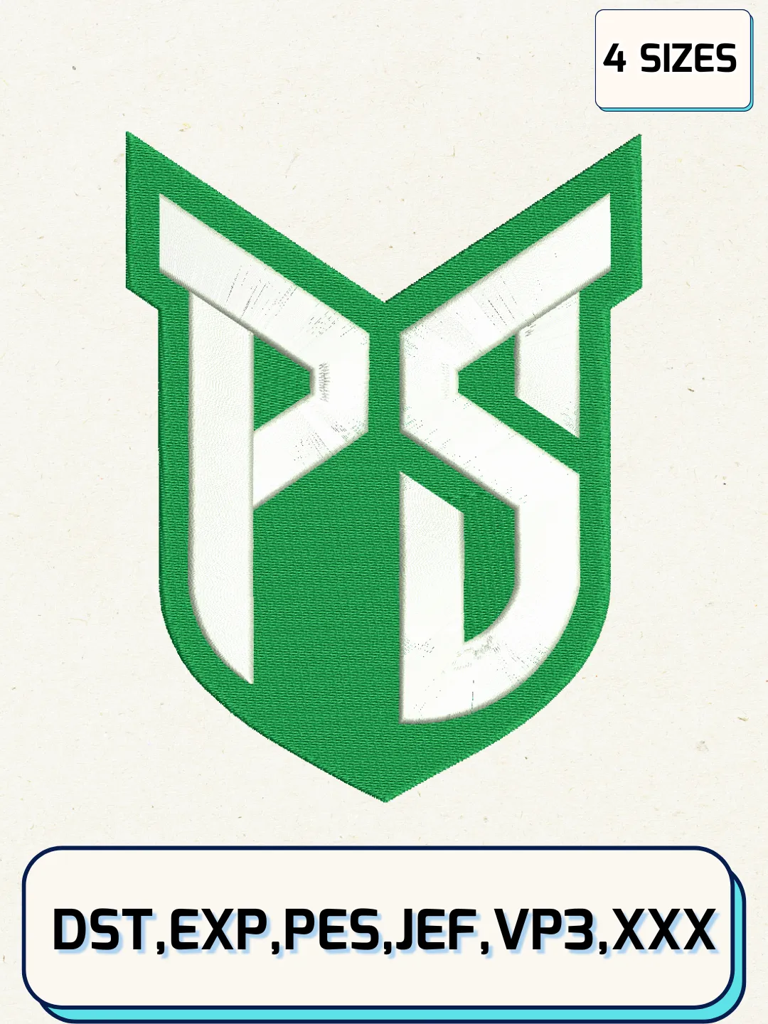 Portland State Logos Embroidery Design Files, NCAA Logos Embroidery Designs, Machine Embroidery Files, 4 Sizes