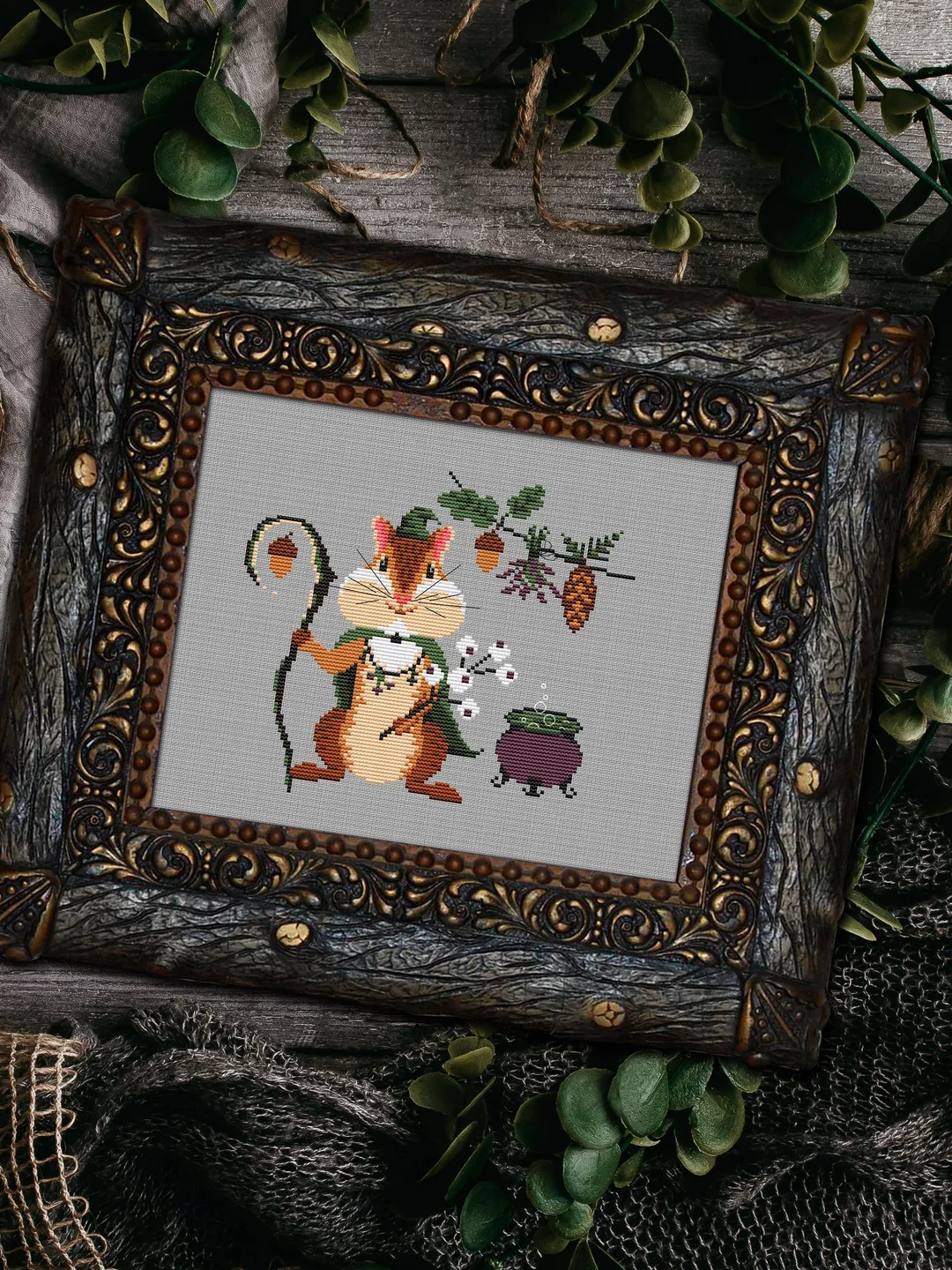 Stories of the Mornwood and Little potion master cross stitch pattern