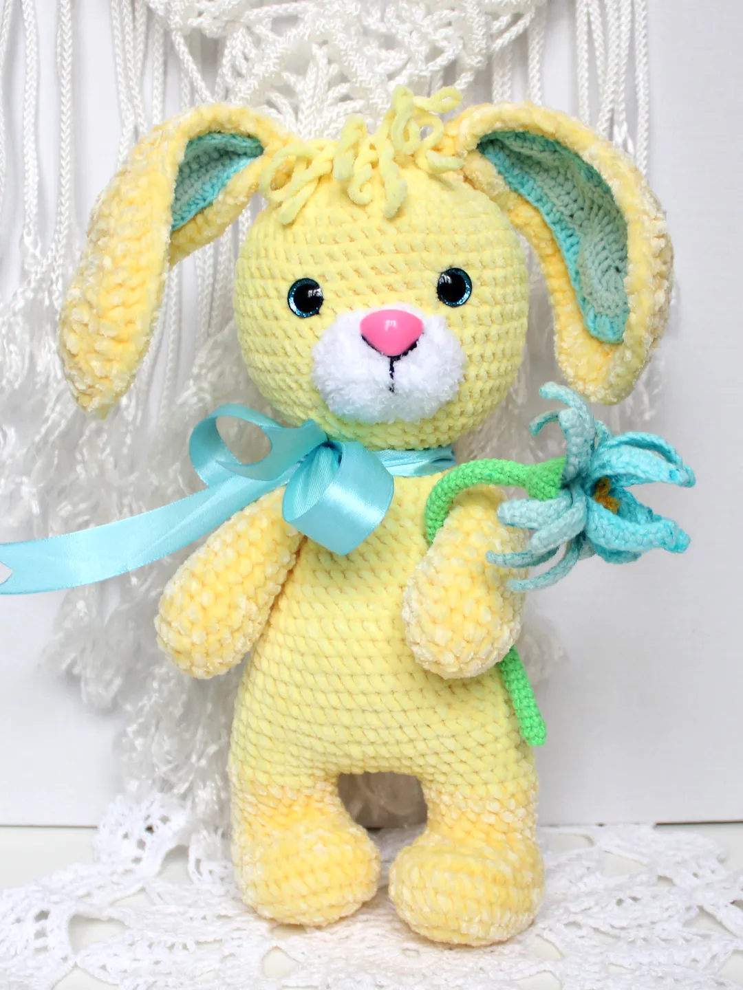 Bunny plush crochet pattern PDF in English Amigurumi rabbit toy Bunny easter