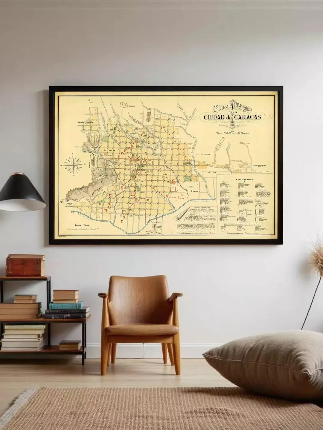Vintage Caracas Venezuela Map Print | 1889 Wall Art